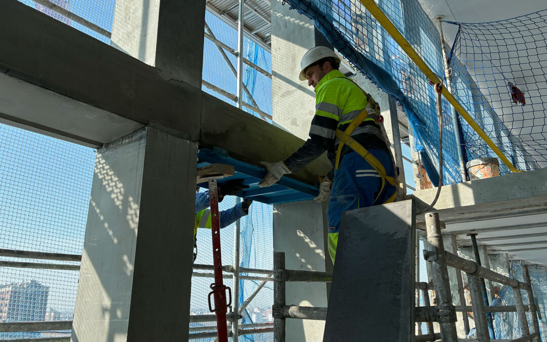 Recrecido de pilares. Madrid